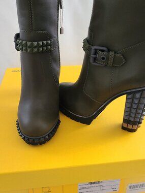 Fendi  Leather  Boots with Spiked Heel